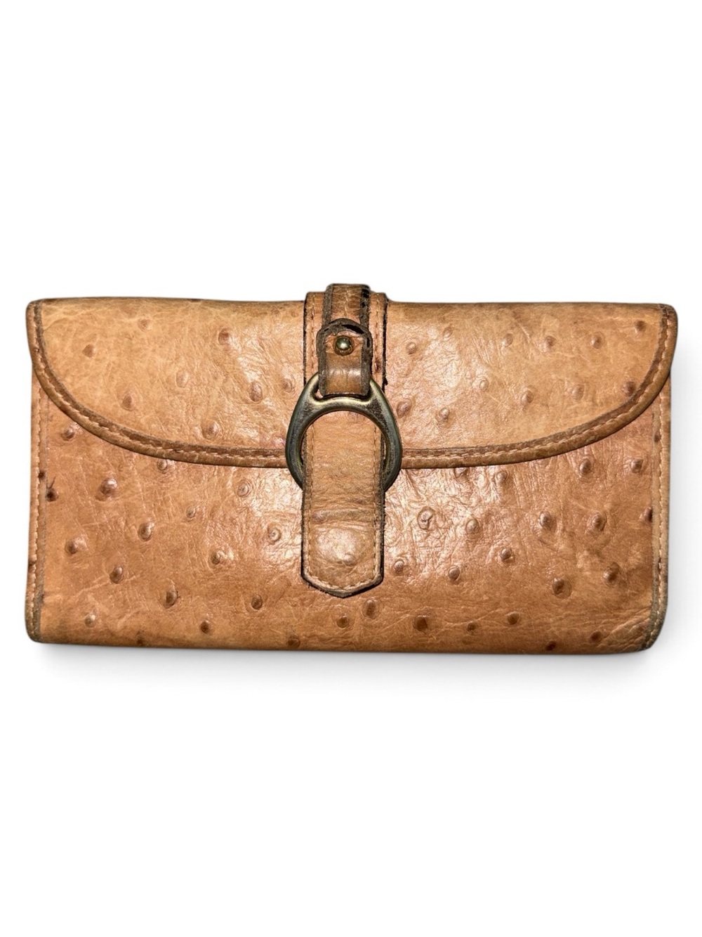 Dooney & Bourke Ostrich leather Vintage Tan Full Size Wallet